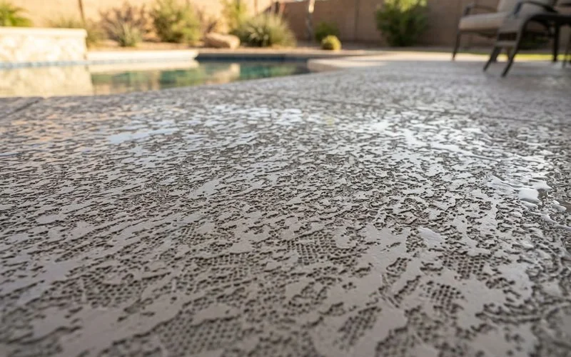 Acrylic lace textured pool deck