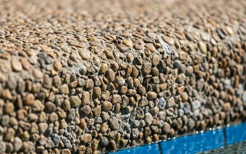 Pebble Tec finish at 15 years showing graceful wear