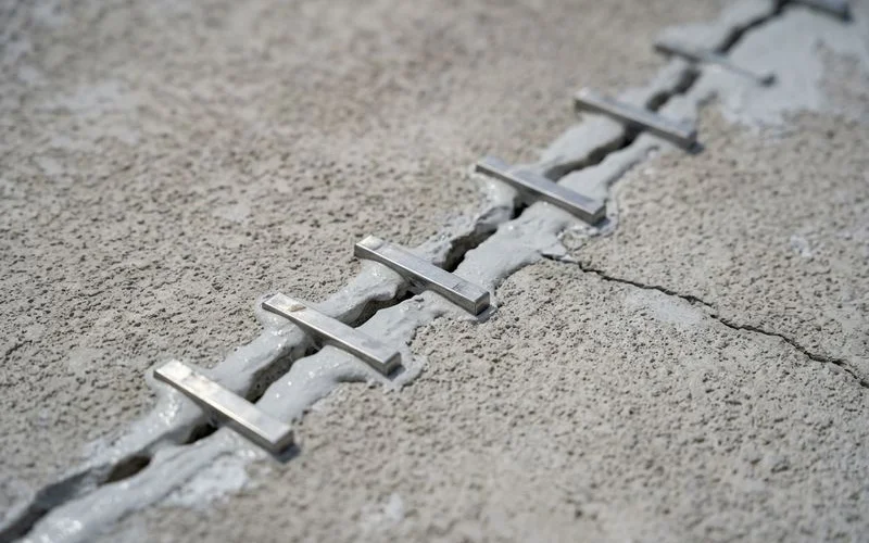 Stainless steel pool crack stapling