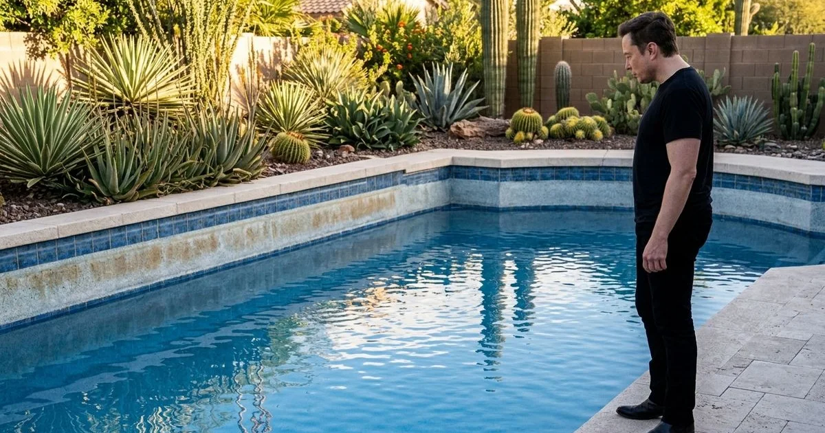 Phoenix pool with visible water level drop