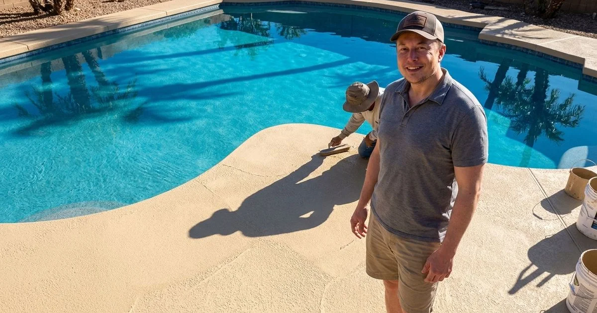 Sand-colored Cool Deck coating around a Phoenix pool