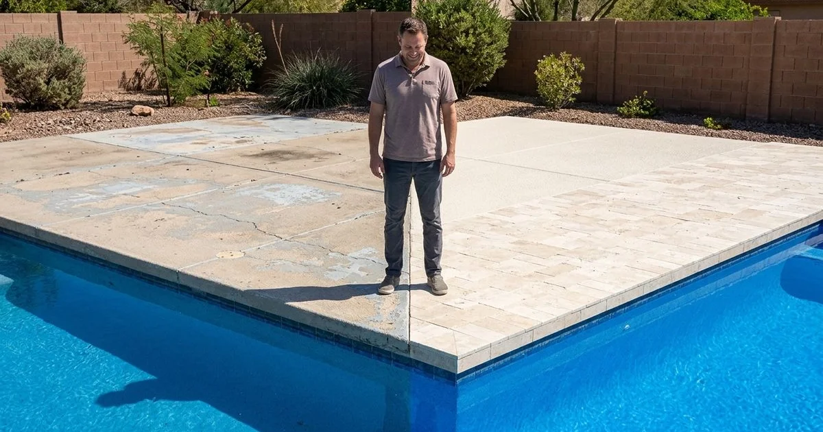 Pavers vs Cool Deck side-by-side comparison