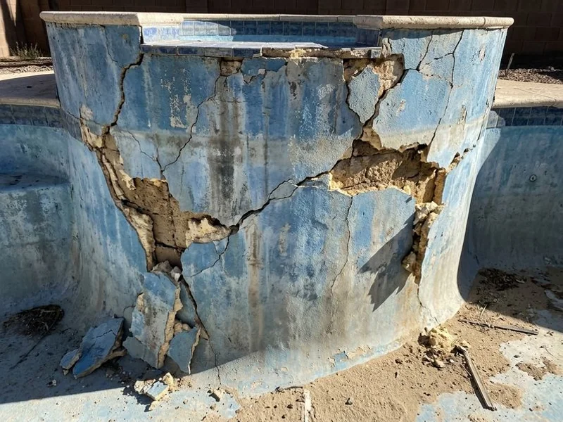 Before Artificial Rock Waterfall Repair