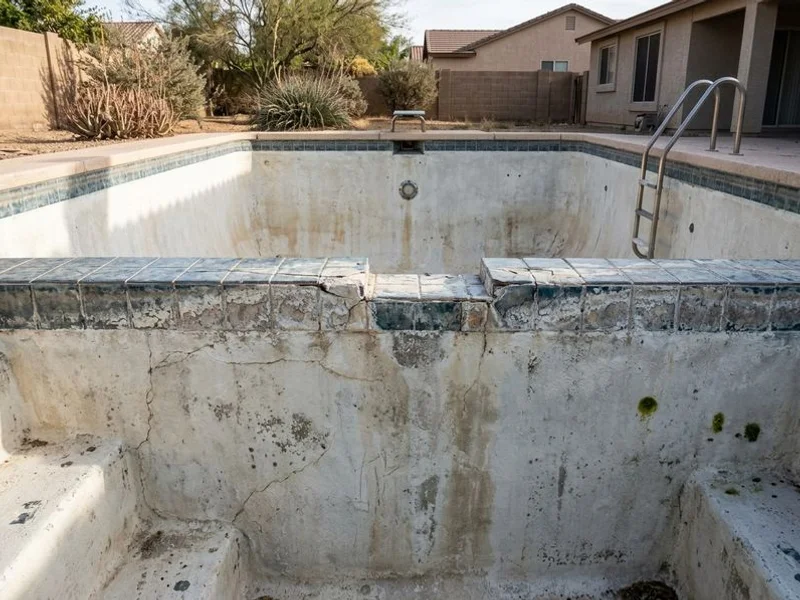 Weathered Phoenix pool before resurfacing